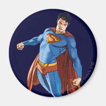 Superhombre que mira abajo iman de frigorífico