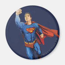 Superhombre que vuela a la izquierda imán para frigorífico