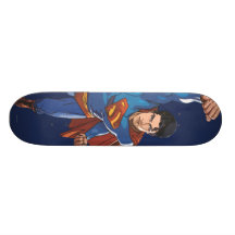 Superhombre que vuela adelante patín personalizado