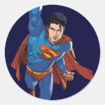 Superhombre que vuela adelante pegatina
