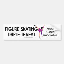 SUPERIOR amenaza triple del patinaje artístico Pegatina De Parachoque