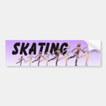 SUPERIOR chica del patinaje artístico Etiqueta De Parachoque