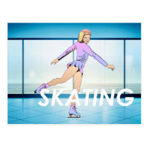 SUPERIOR chica del patinaje artístico Tarjetas Postales