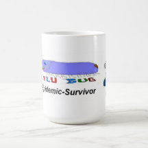 Superviviente de la epidemia de la gripe tazas de café