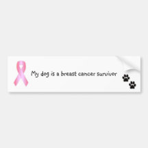 Superviviente del cáncer de pecho del perrito pegatina de parachoque