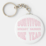 Superviviente del cáncer de pecho un año llavero personalizado