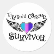 Superviviente del cáncer de tiroides pegatinas redondas