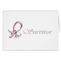 Superviviente rosado de la cinta tarjetas