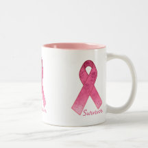 Superviviente rosado de la cinta taza de café