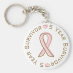 Superviviente rosado del cáncer de pecho de la cin llaveros personalizados