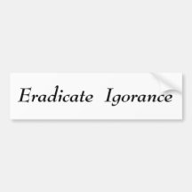 Suprima Igorance Etiqueta De Parachoque
