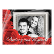 Sus invitaciones de encargo del boda del rosa rojo invitacion personalizada