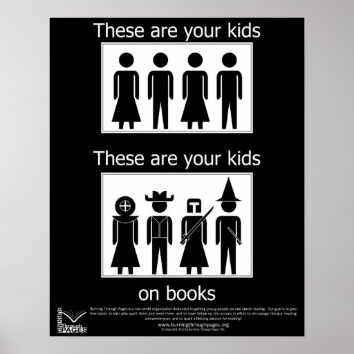 Sus niños en los libros poster