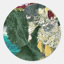 Susanoo ningún mikoto por Taiso, Yoshitoshi Ukiyoe Etiquetas Redondas