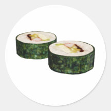 Sushi de Gunkan Natto Etiquetas Redondas