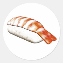 Sushi de Nigiri Ebi Etiquetas Redondas
