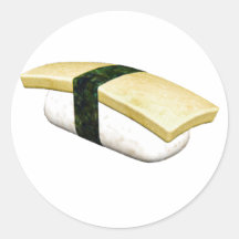 Sushi de Nigiri Tamago Pegatina Redonda
