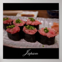 Sushi en el poster de Japón