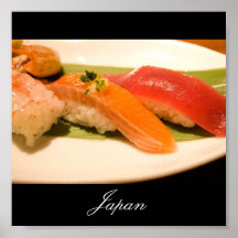 Sushi en el poster de Japón