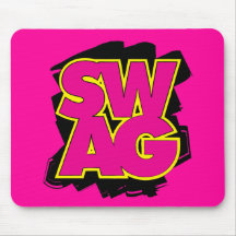 SWAG - rosa y amarillo Alfombrillas De Ratón