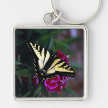 Swallowtail amarillo occidental (2) llaveros personalizados