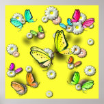 Swallowtails y poster de las margaritas