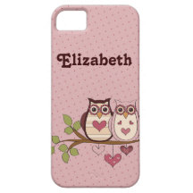 Sweethoots rosado personalizó la caja del iPhone 5 iPhone 5 Case-Mate Cárcasa