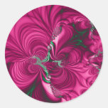 Swirly · Arte del fractal · Rosa y verde Pegatinas