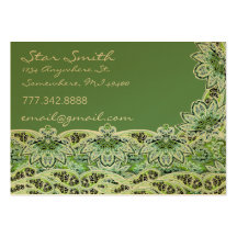 Swirly Paisly floral SeaBlue y cal Plantillas De Tarjeta De Negocio