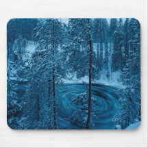swirlysnowytrees alfombrilla de ratón