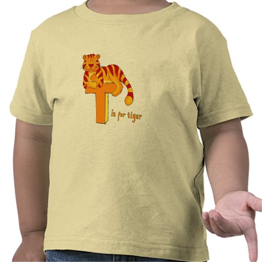 T está para la camiseta de los niños del naranja d
