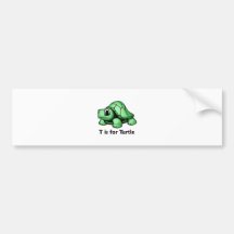 T está para la tortuga pegatina de parachoque