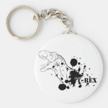 T-Rex (blanco y negro) Llavero