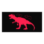 T-Rex #FF0033 sólido Tarjetas Con Fotos Personalizadas