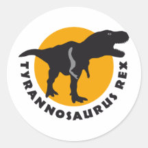 t-rex runde aufkleber