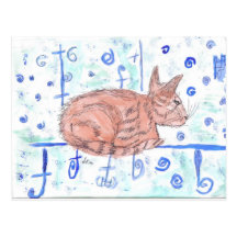 Tabby anaranjado postal