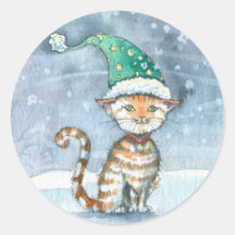 Tabby del naranja de los pegatinas del gatito del 
