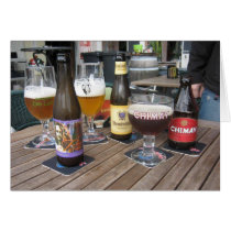 Tabla de Waterhuis con la cerveza en Pub de Gante, tarjetas
