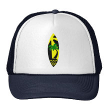 Tabla hawaiana - practicando surf gorro de camionero