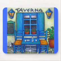 Tabla para dos en Grecia Mousepad Alfombrillas De Ratones