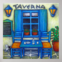 Tabla para dos en Grecia por la impresión Lisa Lor Posters