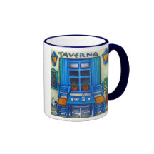 Tabla para dos en taza de café de Grecia