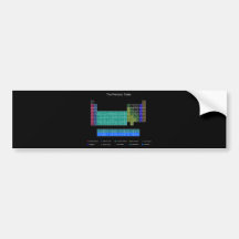 Tabla periódica elegante - azul y negro etiqueta de parachoque