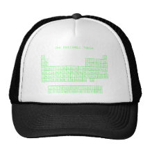 Tabla periódica verde de neón gorra