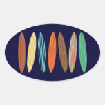 Tablas hawaianas adaptables pegatinas ovaladas personalizadas