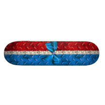 Tablero blanco y azul rojo del patín del diamante 
