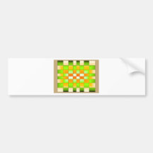Tablero de ajedrez amarillo y verde de la ilusión  pegatina de parachoque