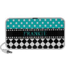 Tablero de damas azul del punto mp3 altavoces