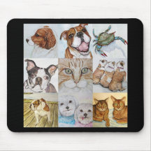 tablero de damas de los retratos del mascota tapete de ratones