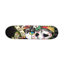 Tablero de Dia de los Muertos Skate Monopatin Personalizado